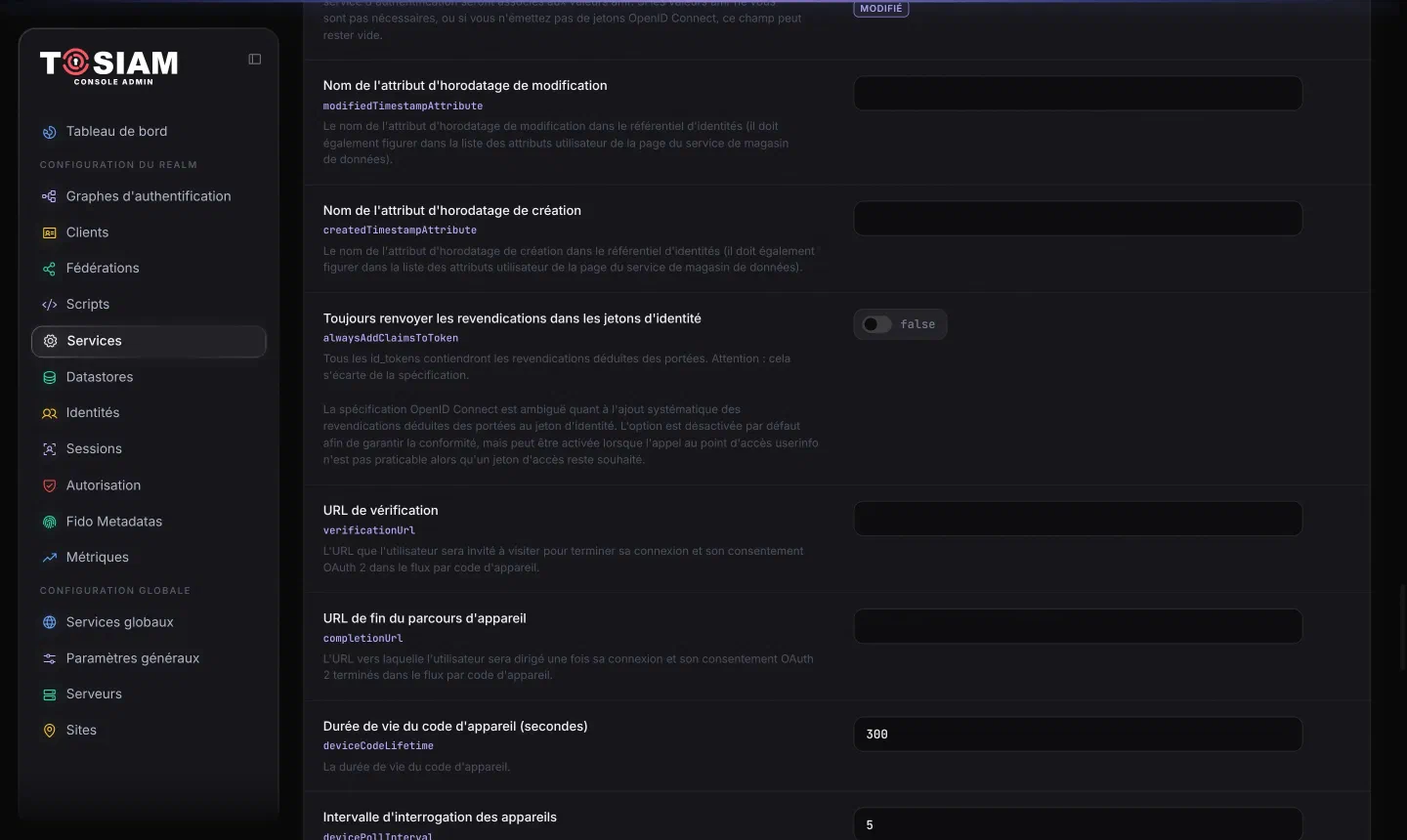 Réglages du fournisseur OAuth2 du royaume ref : Toujours renvoyer les revendications dans les jetons d'identité, désactivé