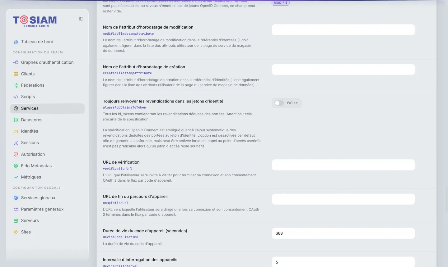 Réglages du fournisseur OAuth2 du royaume ref : Toujours renvoyer les revendications dans les jetons d'identité, désactivé