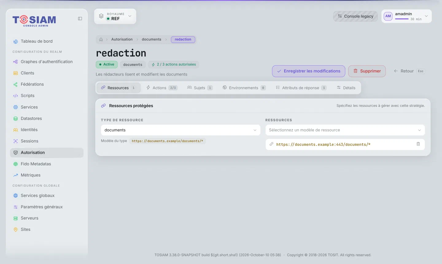 Politique redaction, section Ressources : type de ressource documents, ressource https://documents.example:443/documents/*