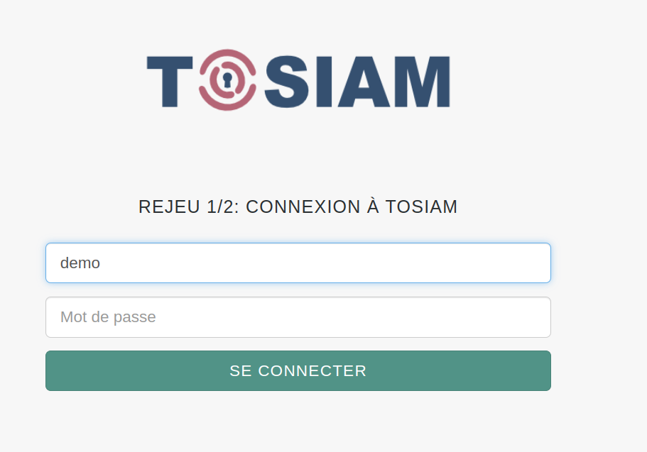 Écran de rejeu après échec d'authentification
